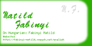 matild fabinyi business card